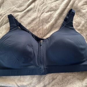 Old Navy; Women's Navy Blue Front-Zip High Impact Sports Bra; 40DD